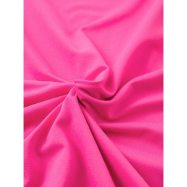 [Pink Cat Tshirt] Bright Pink Women's Cat Lover Graphic T-Shirt | Short Sleeve Crew Neck Casual Top with 