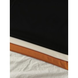 3pcs Long Dress Set with Short Sleeves, Elegant Skirt for Layering YT