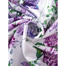 [Elegant Floral Dress] Elegant Floral A-Line Dress | Butterfly Accents, Adjustable Cross Straps, Ruched Waist, Perfect for Beach, Vacation, and Party Wear