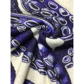 Women's Sweater - Long Sleeve Pullover Sweater with Navy Blue Octopus Tentacle Print, Elegant Casual Chic Sweater for Everyday Formal Outfits, Versatile Clothing, Unique Design, Soft Texture, Printed Top, Trend Followers