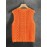 Women's Sleeveless Geometric Cut-Out Vest - Bright Orange Elegant Casual H-Line Regular Fit, All-Season Versatile Layering Piece for Casual Attire, Openwork Pattern, Lightweight Fashion, Summer Wardrobe, Delicate Detailing, Stylish Women