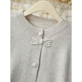 New Retro Buttoned Sweater Women's Fashionable Cardigan Top Soft and Cozy Knitwear