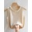 Women'S Elegant Beaded Sleeveless Vest - Solid Color Crew Neck Pullover for Spring/Summer/Fall, Chic Layering Piece with Pearl Embellishments